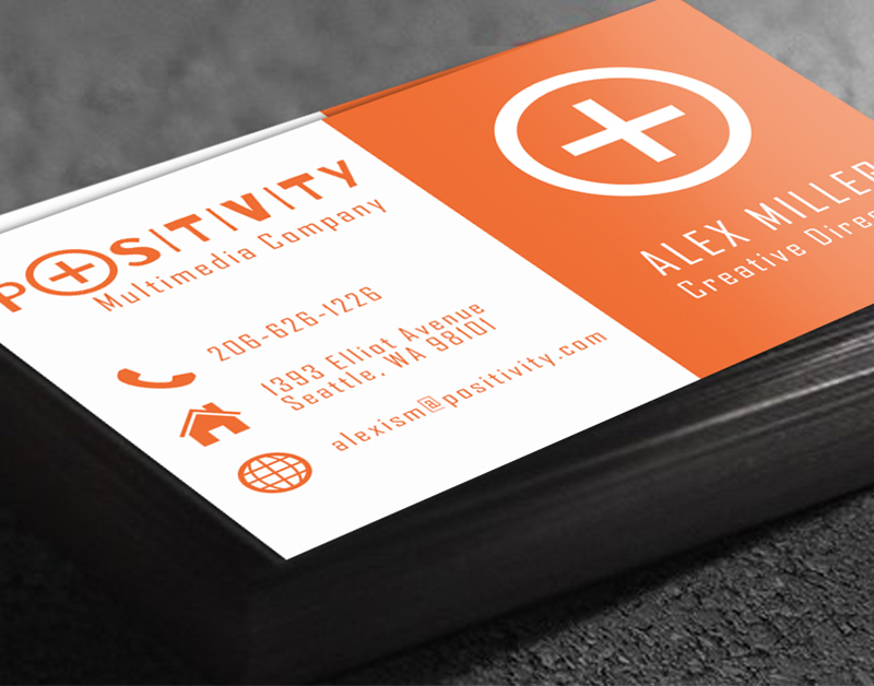 Business Card Design Guide - Orange Sample Card